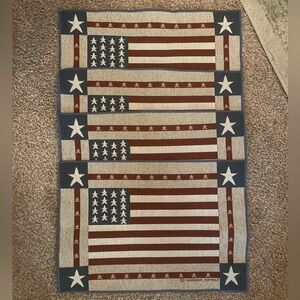 Warren Kimble American Flag Placemats Set of 4. NWOT.